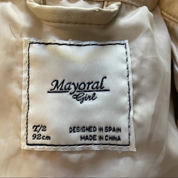 Mayoral girl faux leather moto jacket - 2T - Picture 2 of 7